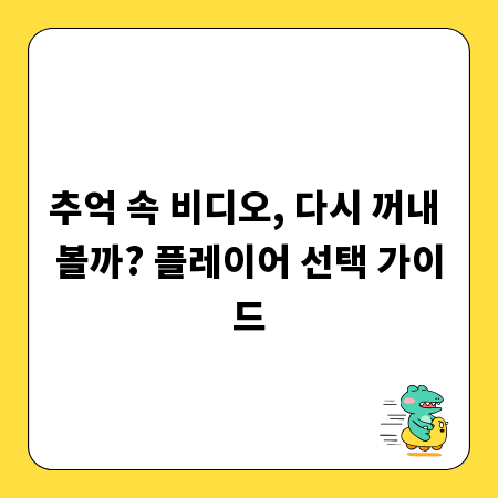 추억 속 비디오, 다시 꺼내 볼까? 플레이어 선택 가이드