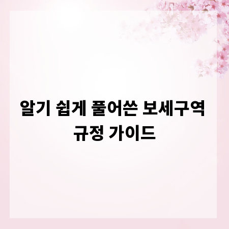 알기 쉽게 풀어쓴 보세구역 규정 가이드