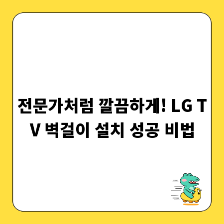 전문가처럼 깔끔하게! LG TV 벽걸이 설치 성공 비법