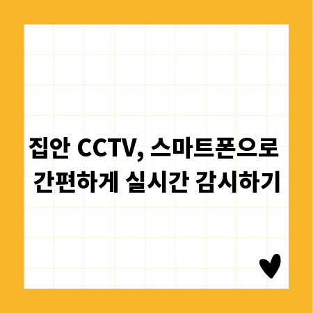 집안 CCTV, 스마트폰으로 간편하게 실시간 감시하기