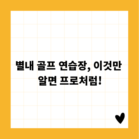 별내 골프 연습장, 이것만 알면 프로처럼!