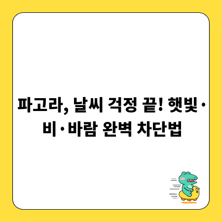 파고라, 날씨 걱정 끝! 햇빛·비·바람 완벽 차단법