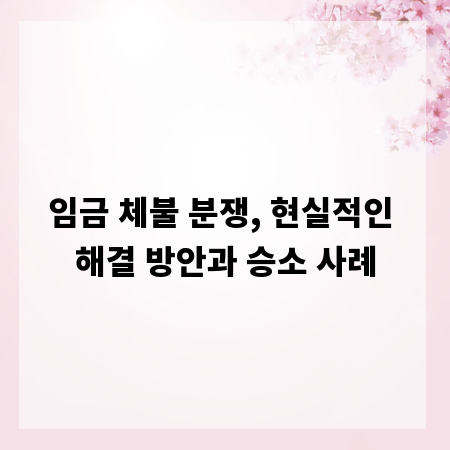 임금 체불 분쟁, 현실적인 해결 방안과 승소 사례