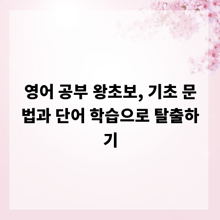 영어 공부 왕초보, 기초 문법과 단어 학습으로 탈출하기