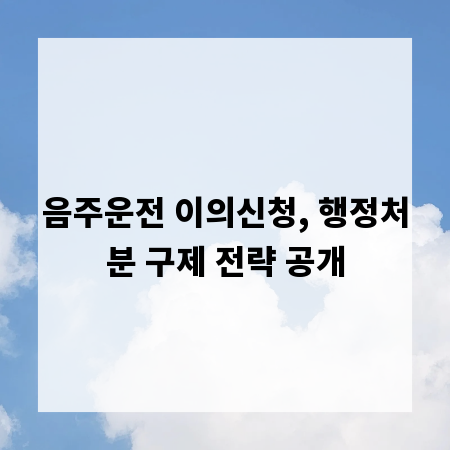 음주운전 이의신청, 행정처분 구제 전략 공개