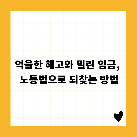 억울한 해고와 밀린 임금, 노동법으로 되찾는 방법