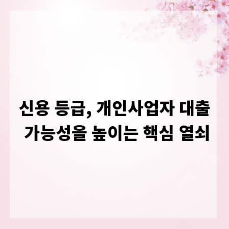 신용 등급, 개인사업자 대출 가능성을 높이는 핵심 열쇠