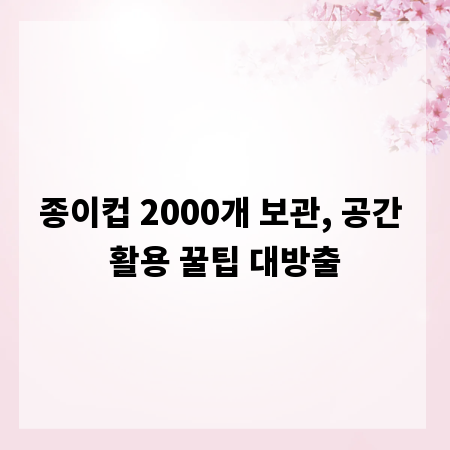 종이컵 2000개 보관, 공간 활용 꿀팁 대방출
