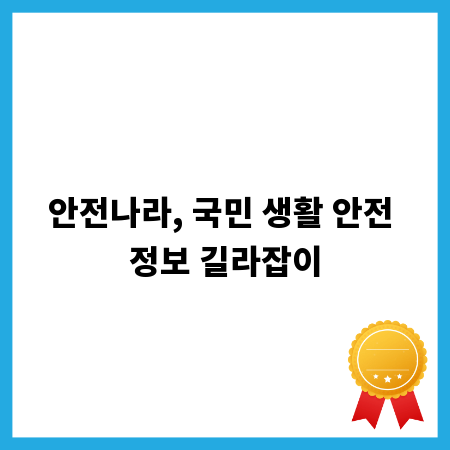 안전나라, 국민 생활 안전 정보 길라잡이