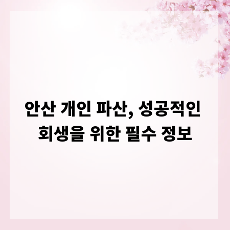 안산 개인 파산, 성공적인 회생을 위한 필수 정보