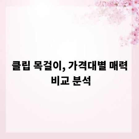 클립 목걸이, 가격대별 매력 비교 분석