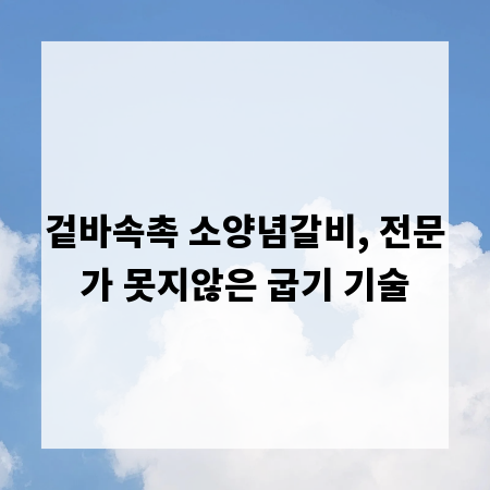 겉바속촉 소양념갈비, 전문가 못지않은 굽기 기술