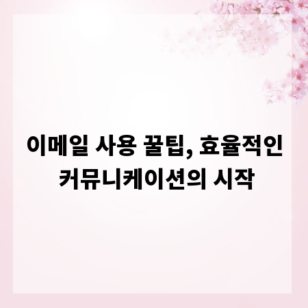 이메일 사용 꿀팁, 효율적인 커뮤니케이션의 시작