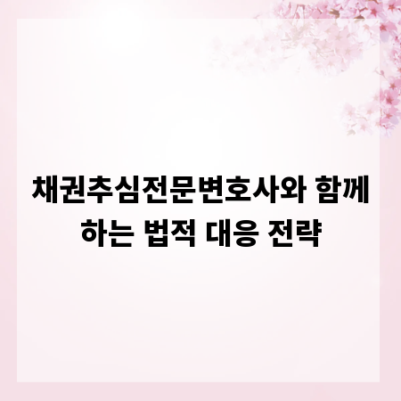 채권추심전문변호사와 함께하는 법적 대응 전략