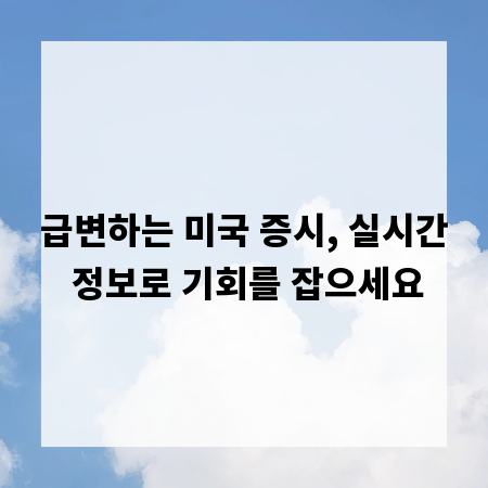 급변하는 미국 증시, 실시간 정보로 기회를 잡으세요