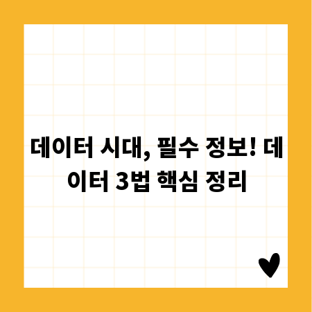 데이터 시대, 필수 정보! 데이터 3법 핵심 정리