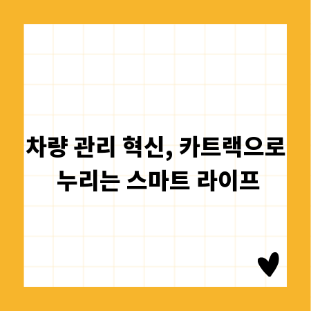차량 관리 혁신, 카트랙으로 누리는 스마트 라이프