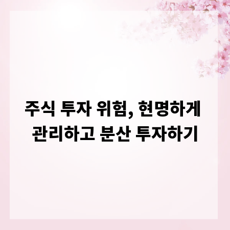 주식 투자 위험, 현명하게 관리하고 분산 투자하기