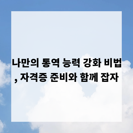 나만의 통역 능력 강화 비법, 자격증 준비와 함께 잡자