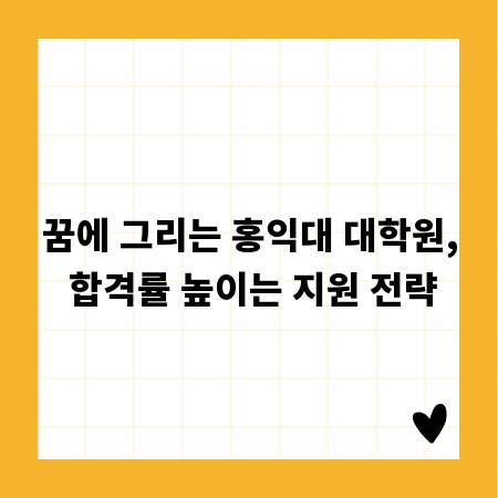 꿈에 그리는 홍익대 대학원, 합격률 높이는 지원 전략
