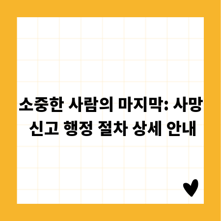 소중한 사람의 마지막: 사망 신고 행정 절차 상세 안내