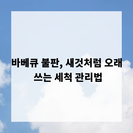 바베큐 불판, 새것처럼 오래 쓰는 세척 관리법