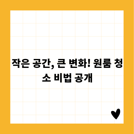 작은 공간, 큰 변화! 원룸 청소 비법 공개