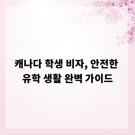 캐나다 학생 비자, 안전한 유학 생활 완벽 가이드
