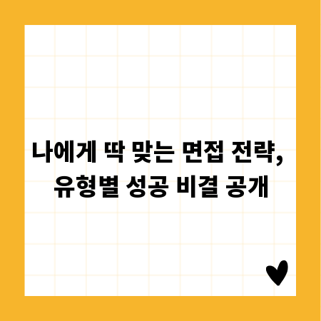 나에게 딱 맞는 면접 전략, 유형별 성공 비결 공개