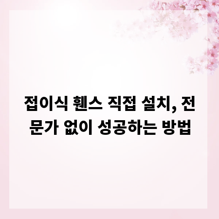 접이식 휀스 직접 설치, 전문가 없이 성공하는 방법
