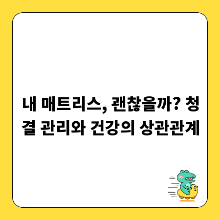 내 매트리스, 괜찮을까? 청결 관리와 건강의 상관관계