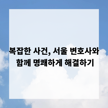 복잡한 사건, 서울 변호사와 함께 명쾌하게 해결하기