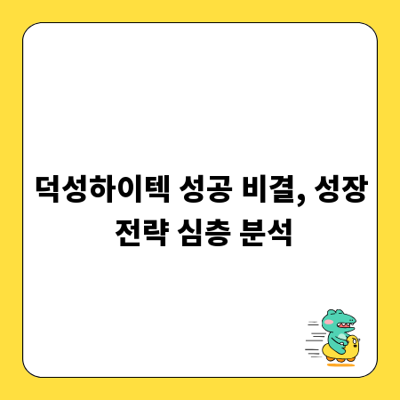 덕성하이텍 성공 비결, 성장 전략 심층 분석