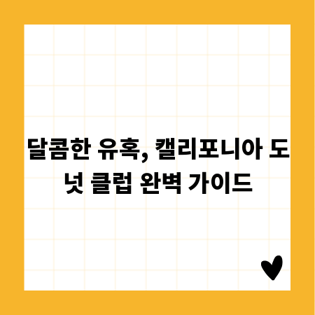 달콤한 유혹, 캘리포니아 도넛 클럽 완벽 가이드