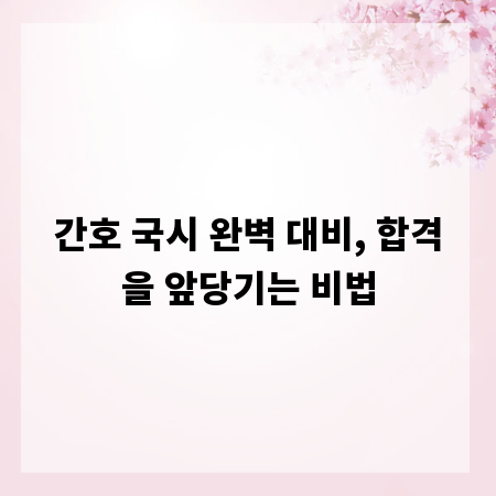 간호 국시 완벽 대비, 합격을 앞당기는 비법