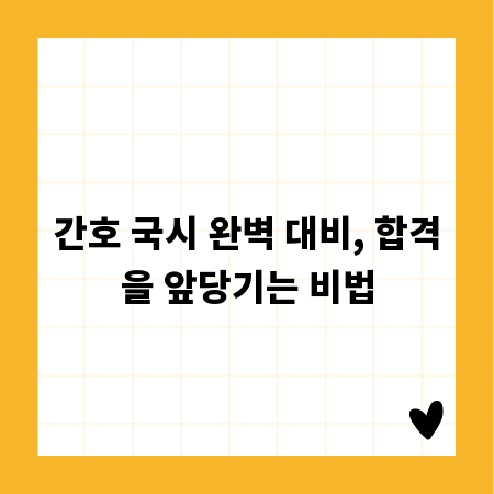 간호 국시 완벽 대비, 합격을 앞당기는 비법