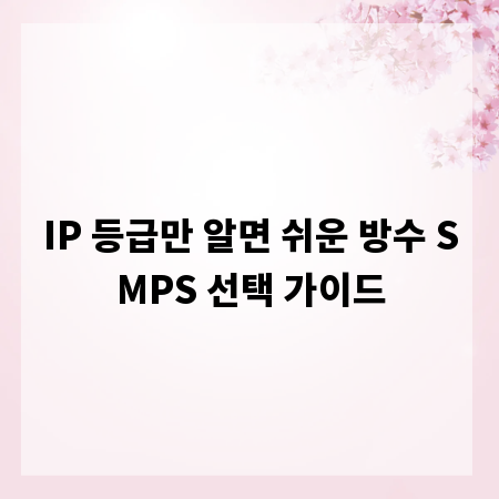 IP 등급만 알면 쉬운 방수 SMPS 선택 가이드
