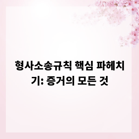 형사소송규칙 핵심 파헤치기: 증거의 모든 것