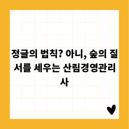 정글의 법칙? 아니, 숲의 질서를 세우는 산림경영관리사