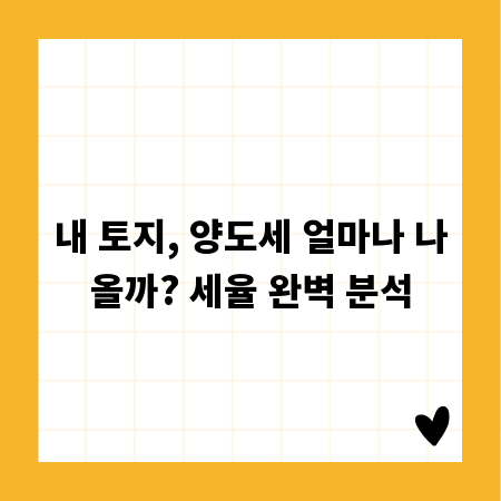 내 토지, 양도세 얼마나 나올까? 세율 완벽 분석