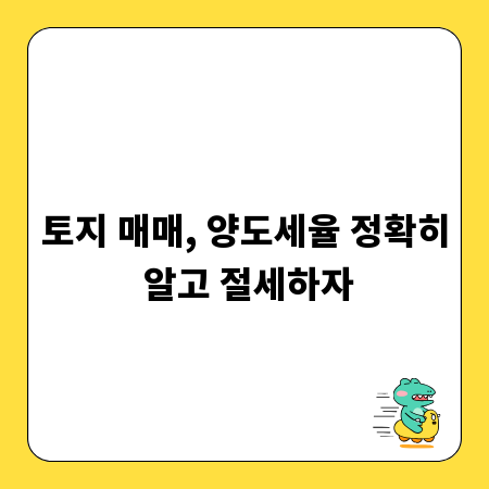 토지 매매, 양도세율 정확히 알고 절세하자