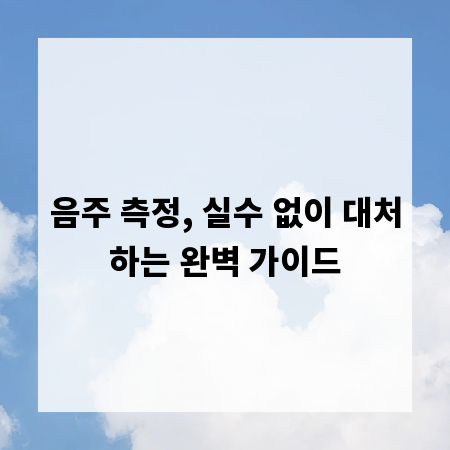 음주 측정, 실수 없이 대처하는 완벽 가이드