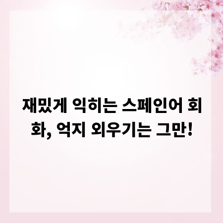 재밌게 익히는 스페인어 회화, 억지 외우기는 그만!