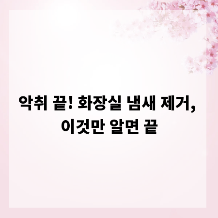 악취 끝! 화장실 냄새 제거, 이것만 알면 끝
