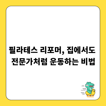 필라테스 리포머, 집에서도 전문가처럼 운동하는 비법