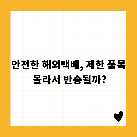 안전한 해외택배, 제한 품목 몰라서 반송될까?
