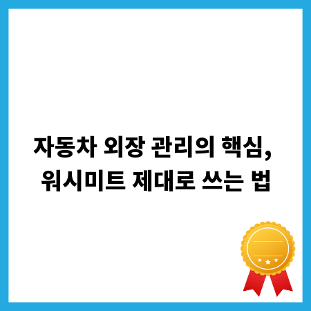 자동차 외장 관리의 핵심, 워시미트 제대로 쓰는 법
