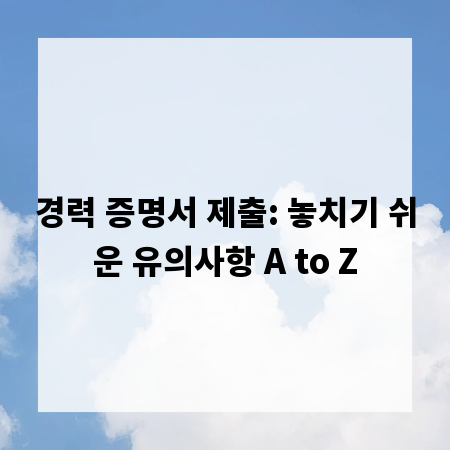 경력 증명서 제출: 놓치기 쉬운 유의사항 A to Z