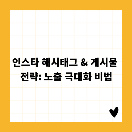 인스타 해시태그 & 게시물 전략: 노출 극대화 비법