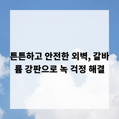 튼튼하고 안전한 외벽, 갈바륨 강판으로 녹 걱정 해결